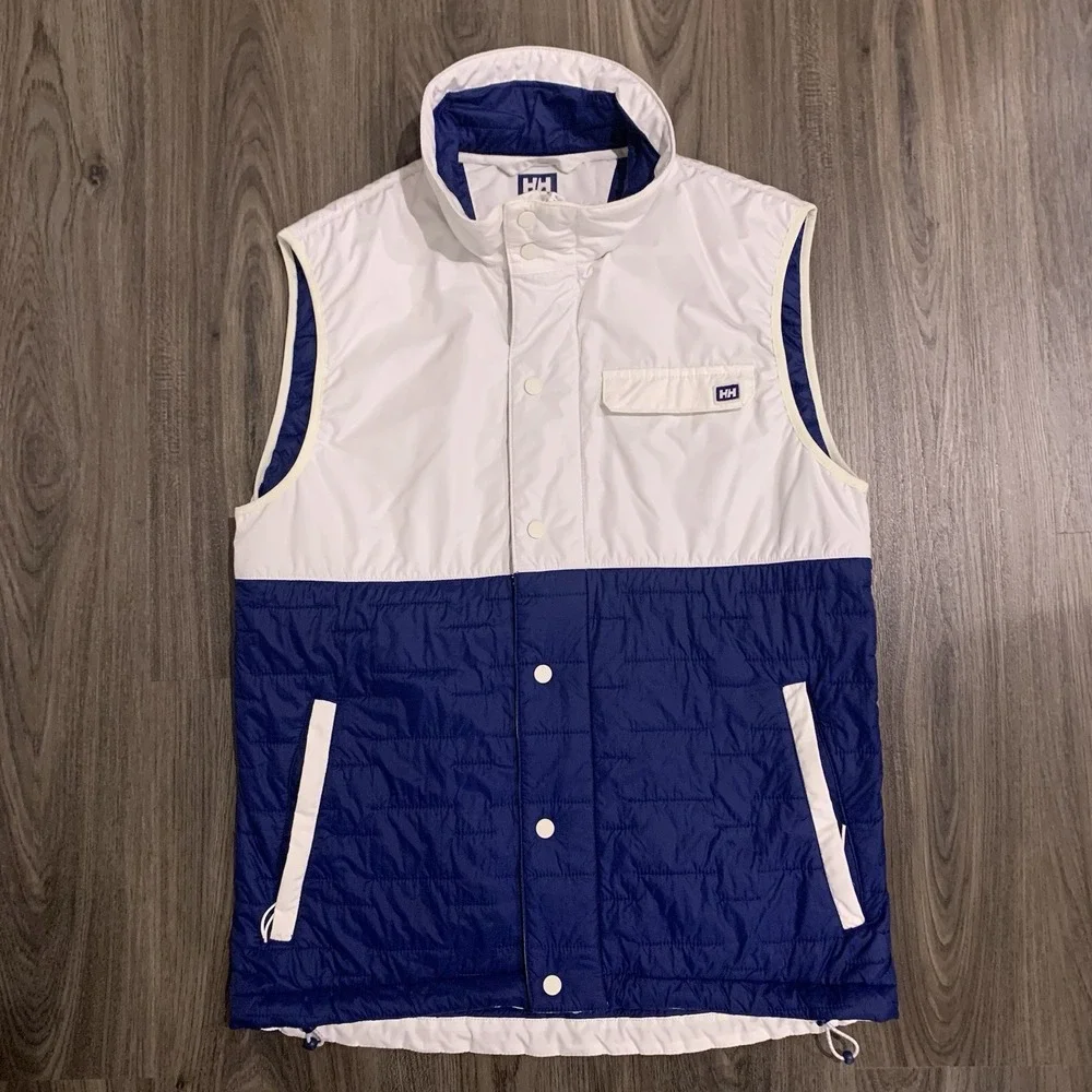 Helly Hansen Movatn Vest 85% Wool Insulation Blue White Colorblock Polyester Med